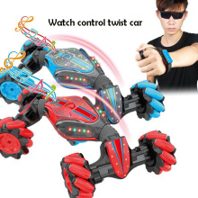 DWI 2.4GHz Remote Watch Control Double-Side Rolling Drift RC Toys Car Stunt For Kids RC Twister Car